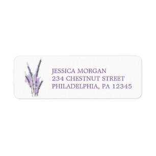 Return Address Label Minimal Lavender
