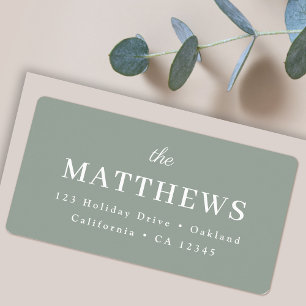 Return Address Label   Modern Minimal Sage Green