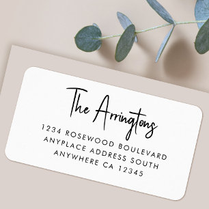 Return Address Label   Modern Minimalist Mailing