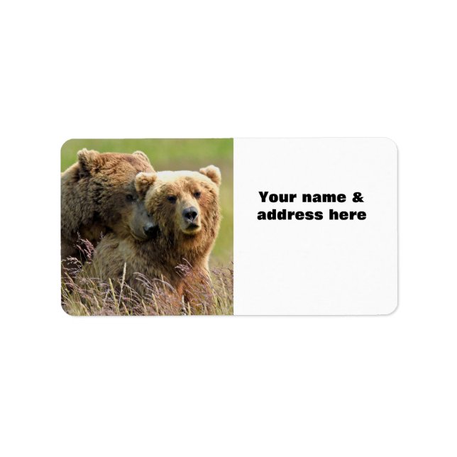 Return Address Label of grizzly bears (Front)