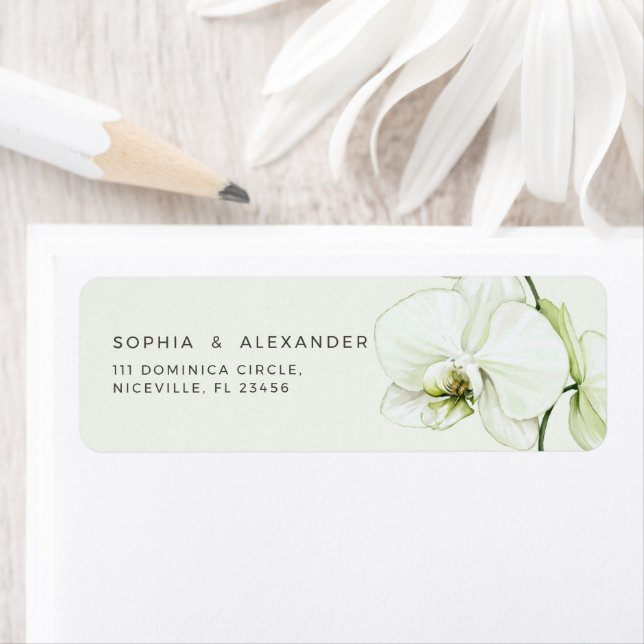 Return Address Label Orchid Wedding. (Insitu)
