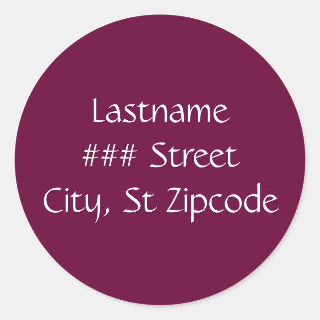 return address label - personalise (Front)