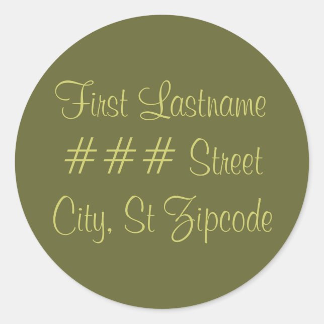 return address label - personalise (Front)