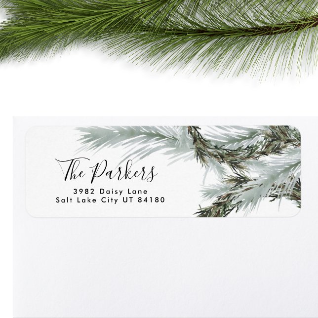 Return Address Label Pine Wreath Christmas Holiday (Creator Uploaded)