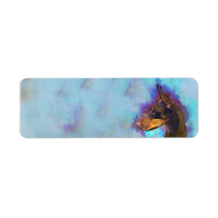 Return Address Label - Red Doberman Watercolor