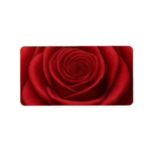 Return Address Label - Red Rose Flower