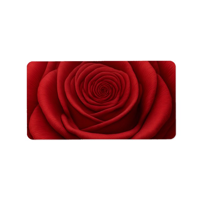 Return Address Label - Red Rose Flower (Front)