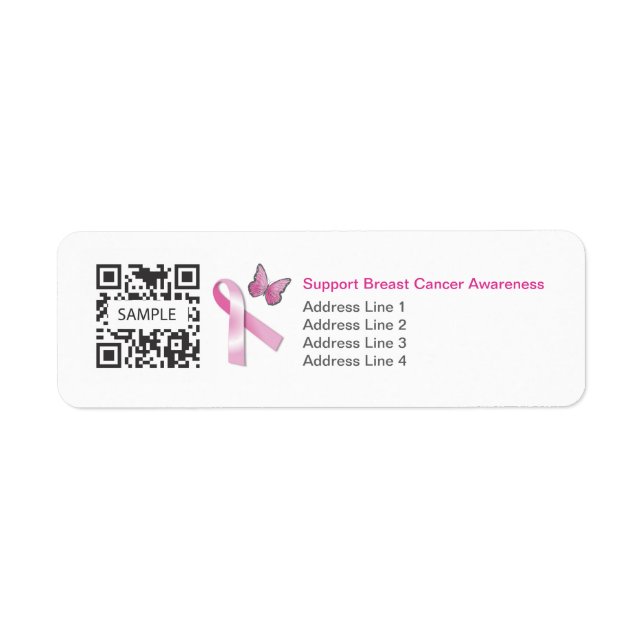 Return Address Label Template Breast Cancer Aware (Front)