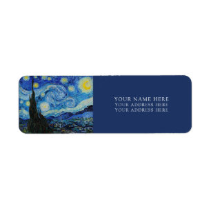 RETURN ADDRESS LABEL : VAN GOGH : "STARRY NIGHT" 