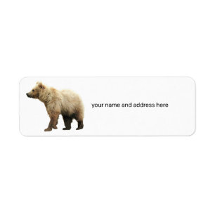 Return Address Label w/ grizzly bear cub