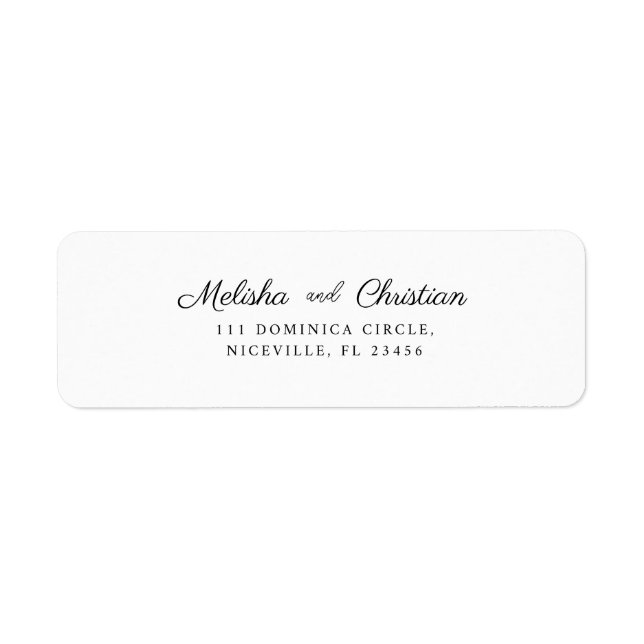 Return Address Label Wedding. (Front)