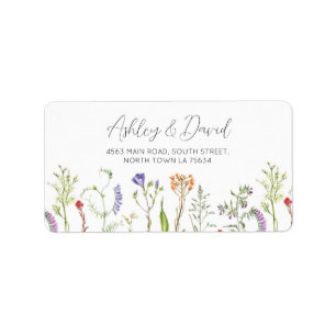 Return Address Label Wedding Wildflower