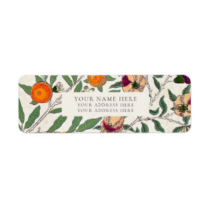 RETURN ADDRESS LABEL : WILLIAM MORRIS : FLORAL