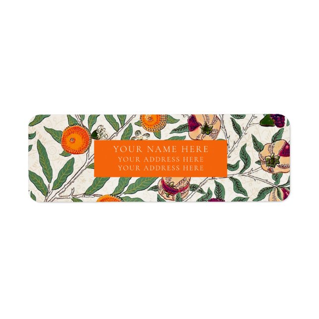 RETURN ADDRESS LABEL : WILLIAM MORRIS : FLORAL (Front)