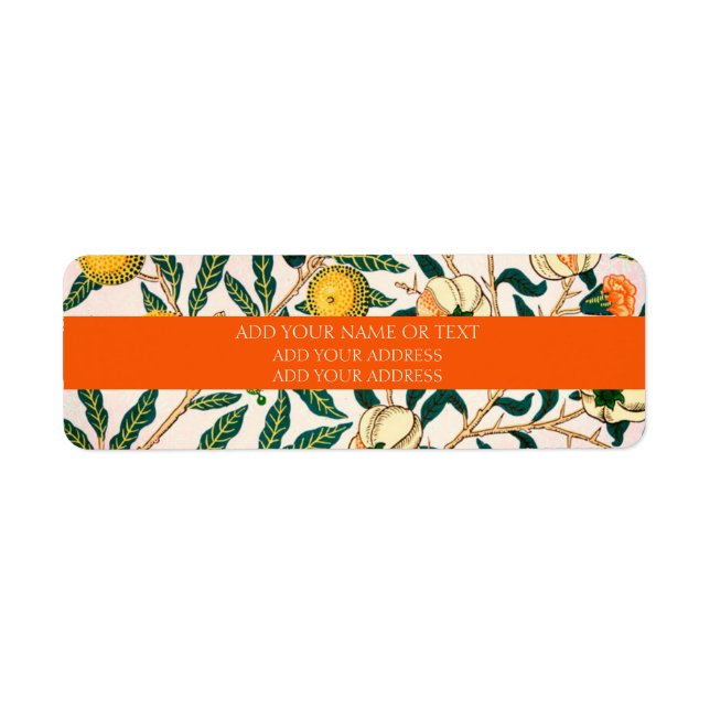 RETURN ADDRESS LABEL : WILLIAM MORRIS POMEGRANATE (Front)