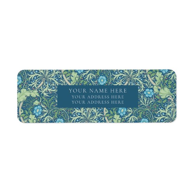 RETURN ADDRESS LABEL : WILLIAM MORRIS : SEAWEED (Front)