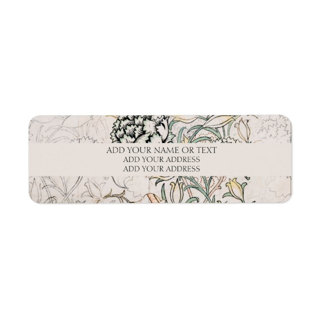 RETURN ADDRESS LABEL : WILLIAM MORRIS WILD TULIP (Front)
