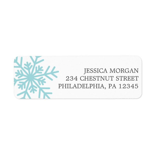 Return Address Label Winter Snowflake (Front)