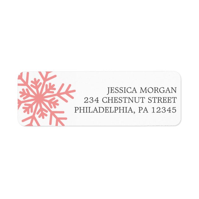 Return Address Label Winter Snowflake (Front)