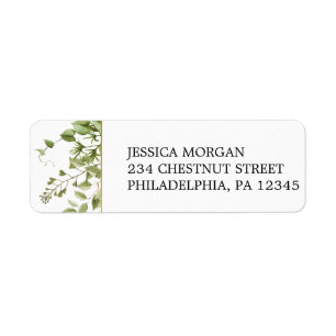 Return Address Label Woodland Greenery