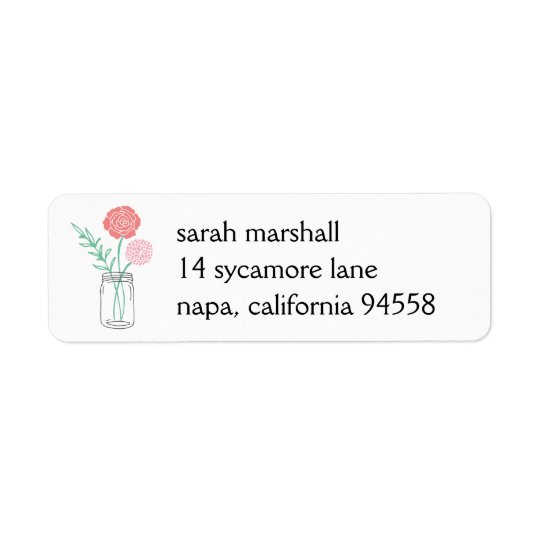 Return Address Labels | Botanical Mason Jar