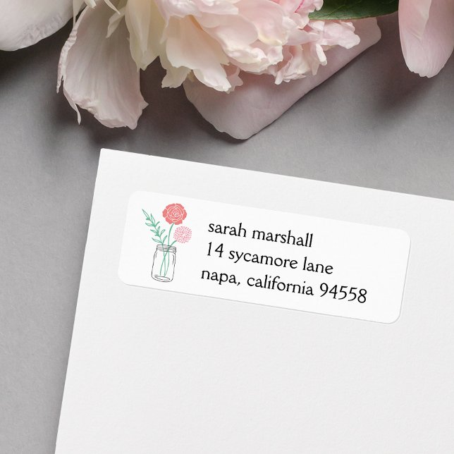 Return Address Labels | Botanical Mason Jar (Creator Uploaded)