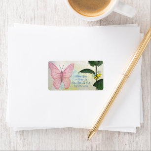 Return Address Labels Bumblebee Butterfly