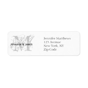 Return Address Labels Chic Monogram