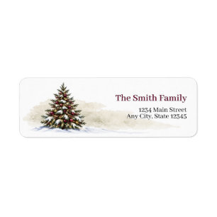 Return Address Labels Christmas Tree Personalised
