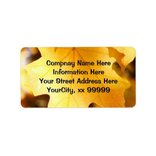 Return Address Labels Custom Golden Yellow Leaves