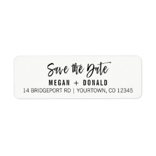 Return Address Labels Custom Save the Date Bold