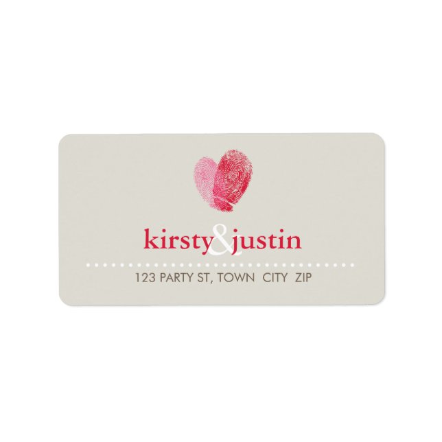 RETURN ADDRESS LABELS cute fingerprint heart love (Front)