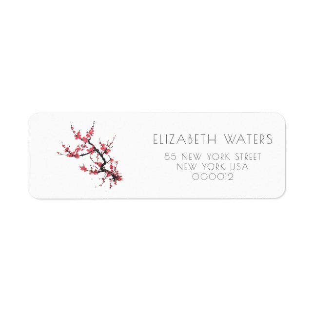 RETURN ADDRESS LABELS : FLORAL : CHERRY BLOSSOM (Front)