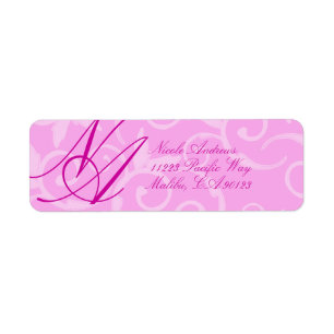 Return Address Labels - Girly Swirl Monogram