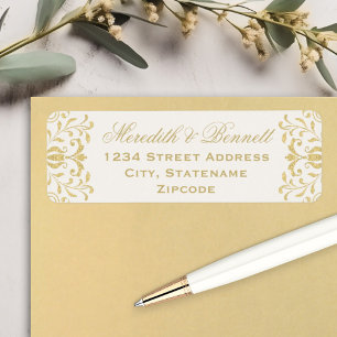Return Address Labels   Gold Vintage Glamour