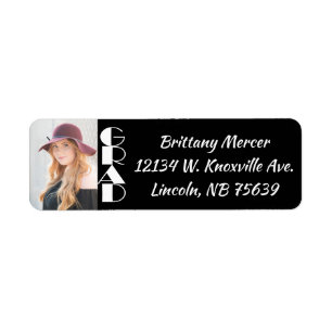Return Address Labels - Graduation on Black