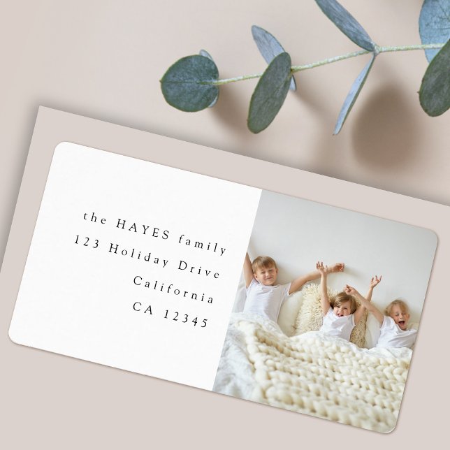 Return Address Labels | Minimal Photo Mail Sticker (Personalize your envelopes with this simple contemporary photo address label)