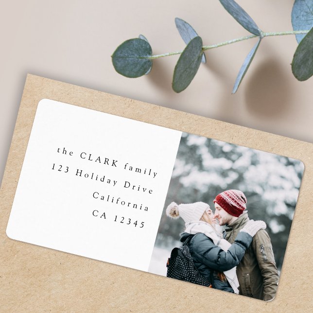 Return Address Labels | Minimal Winter Photo (Add your own special photo to this minimalist modern address label template)