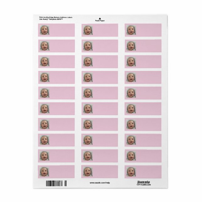 Return Address Labels of Cute baby (Full Sheet)