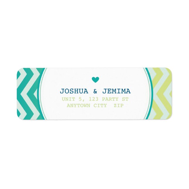 RETURN ADDRESS LABELS ombre chevron pattern bold (Front)