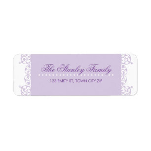 RETURN ADDRESS LABELS pretty curls violet purple