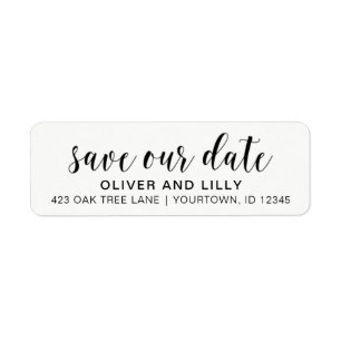 Return Address Labels - Save the Date Script Font