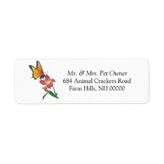 Return Address Labels Stickers Butterflies Flowers