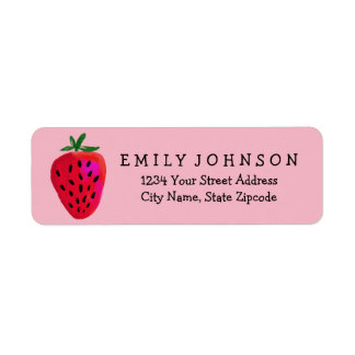 Return Address Labels Strawberry Design