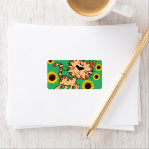 Return Address Labels Sunflower Cat