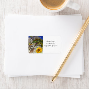Return Address Labels Sunflower Dinosaur Floral