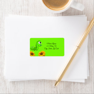 Return Address Labels Sunflower Dinosaur Floral