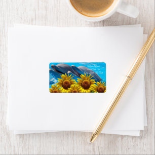 Return Address Labels Sunflower Dolphin