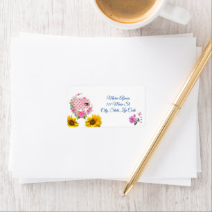 Return Address Labels Sunflower Elephant