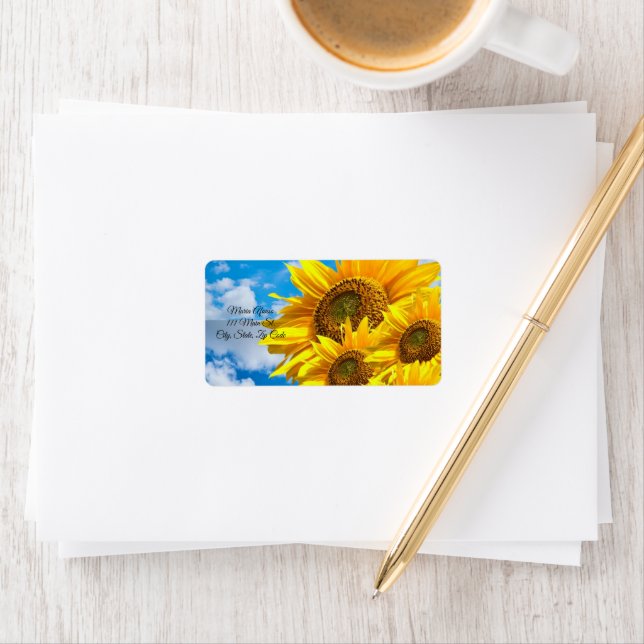 Return Address Labels Sunflower Floral (Insitu)
